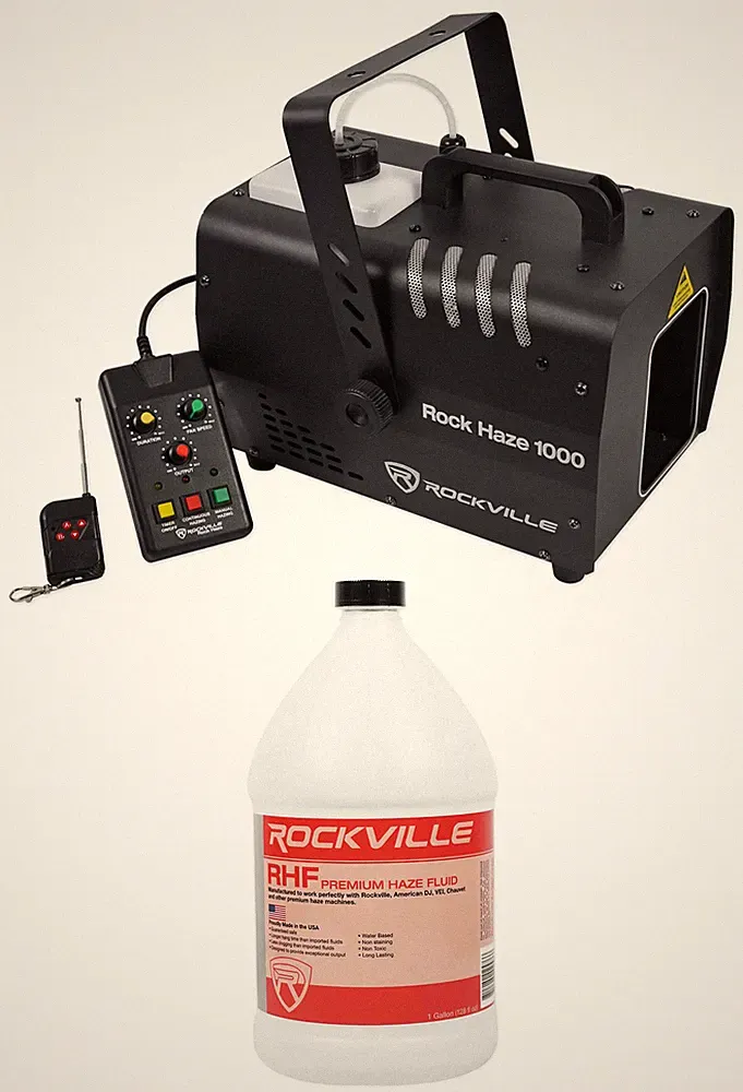 Rockville ROCKHAZE 1000 CFM DMX Water Based DJ/Club Haze Machine+Gallon Fluid