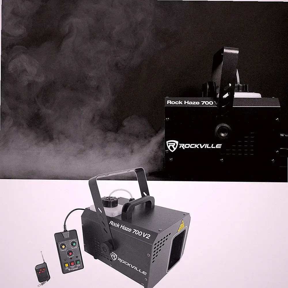 Rockville ROCKHAZE 700 CFM DMX Haze Machine Water Based DJ/Club Hazer+2) Remotes