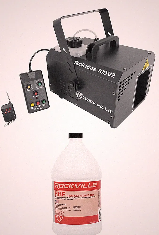 Rockville ROCKHAZE 700 CFM DMX Water Based DJ/Club Haze Machine+Gallon Fluid