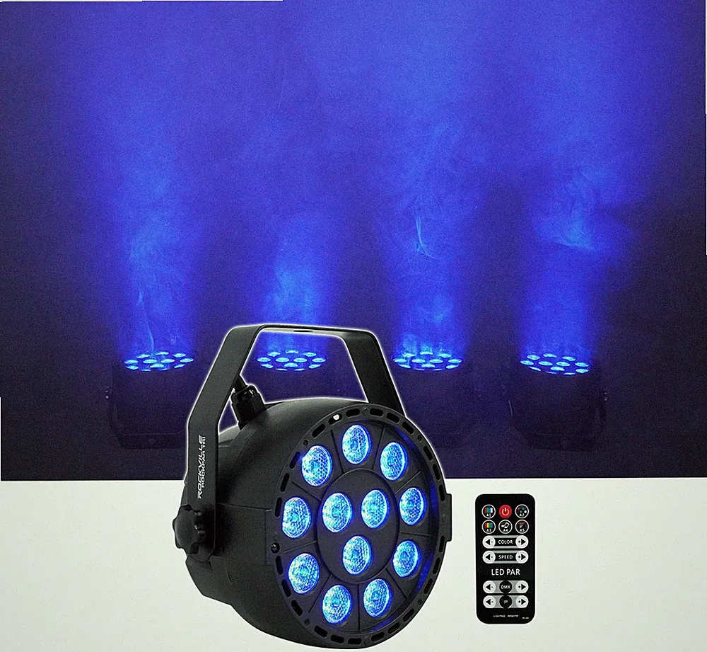 Rockville RockPAR TRI LED RGB Compact Par Can Pro DJ DMX Wash Light+Remote Black