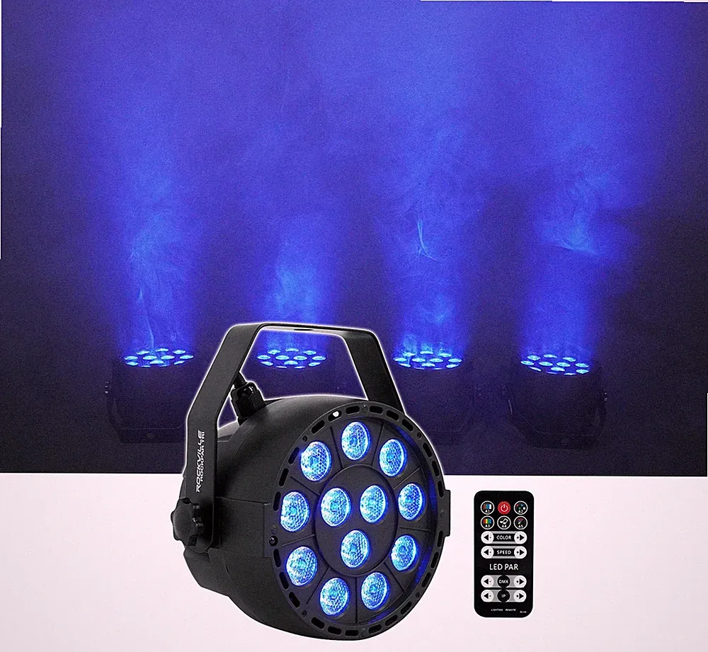 Rockville RockPAR TRI LED RGB Compact Par Can Pro DJ DMX Wash Light+Remote Black