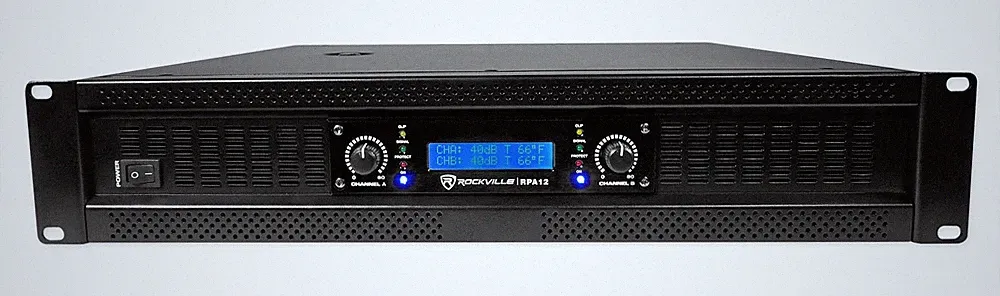 Rockville RPA12 5000 Watt Peak / 1400w RMS 2 Channel Power Amplifier Pro/DJ Amp