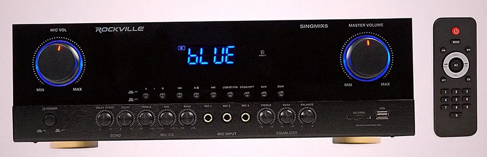 Rockville SINGMIX 5 2000w Bluetooth DJ/Pro/Karaoke/Home Amplifier Mixer Receiver