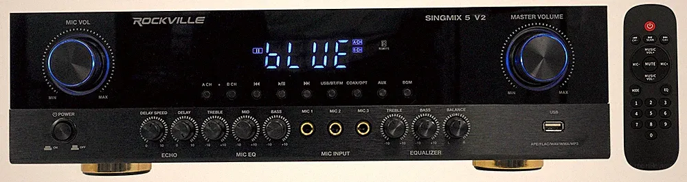 Rockville SingMix 5 2000w Professional DJ Amplifier w/ Bluetooth/Echo