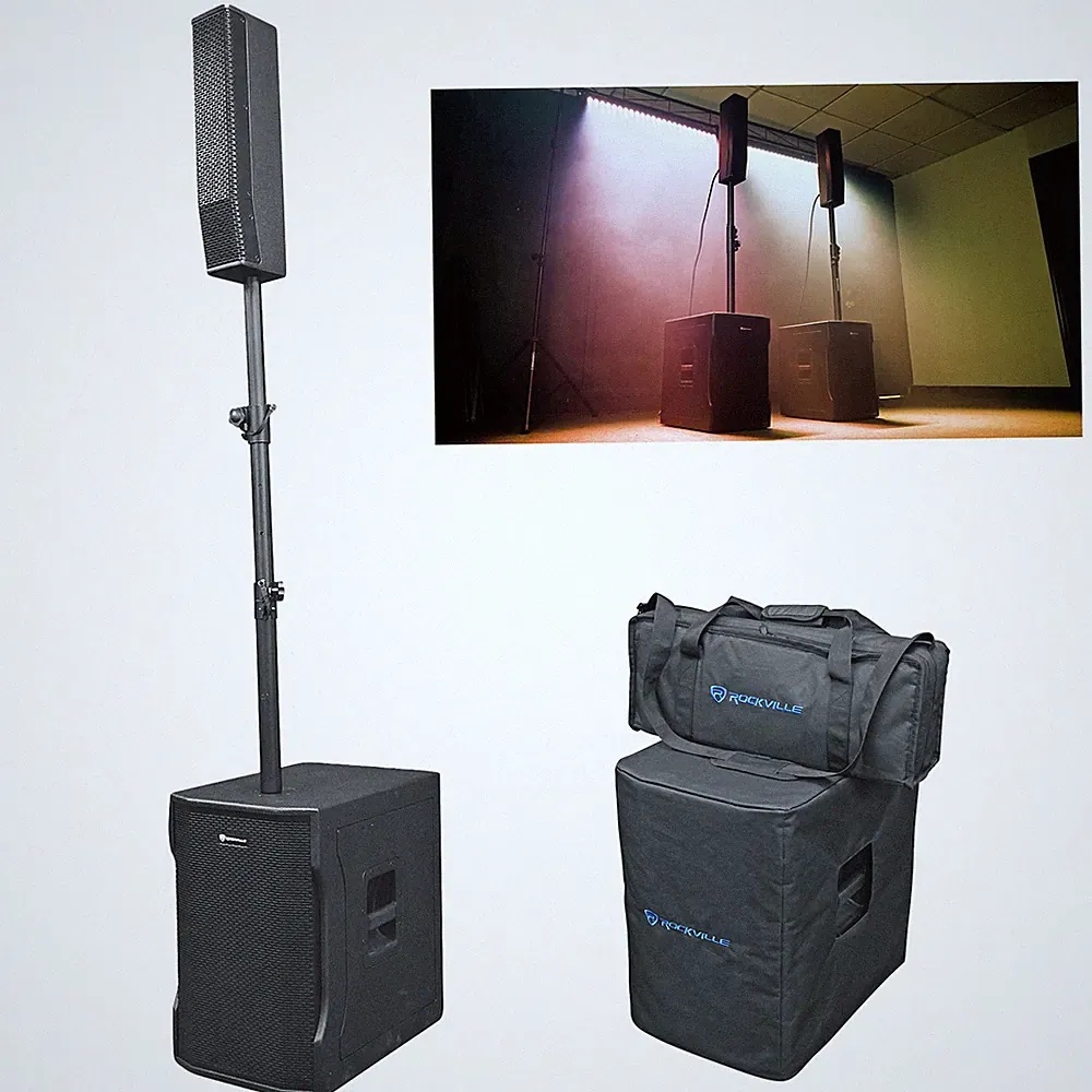 Rockville TITAN COLUMN 12 Pro/DJ Powered Array Speaker 12" Subwoofer System+Bag