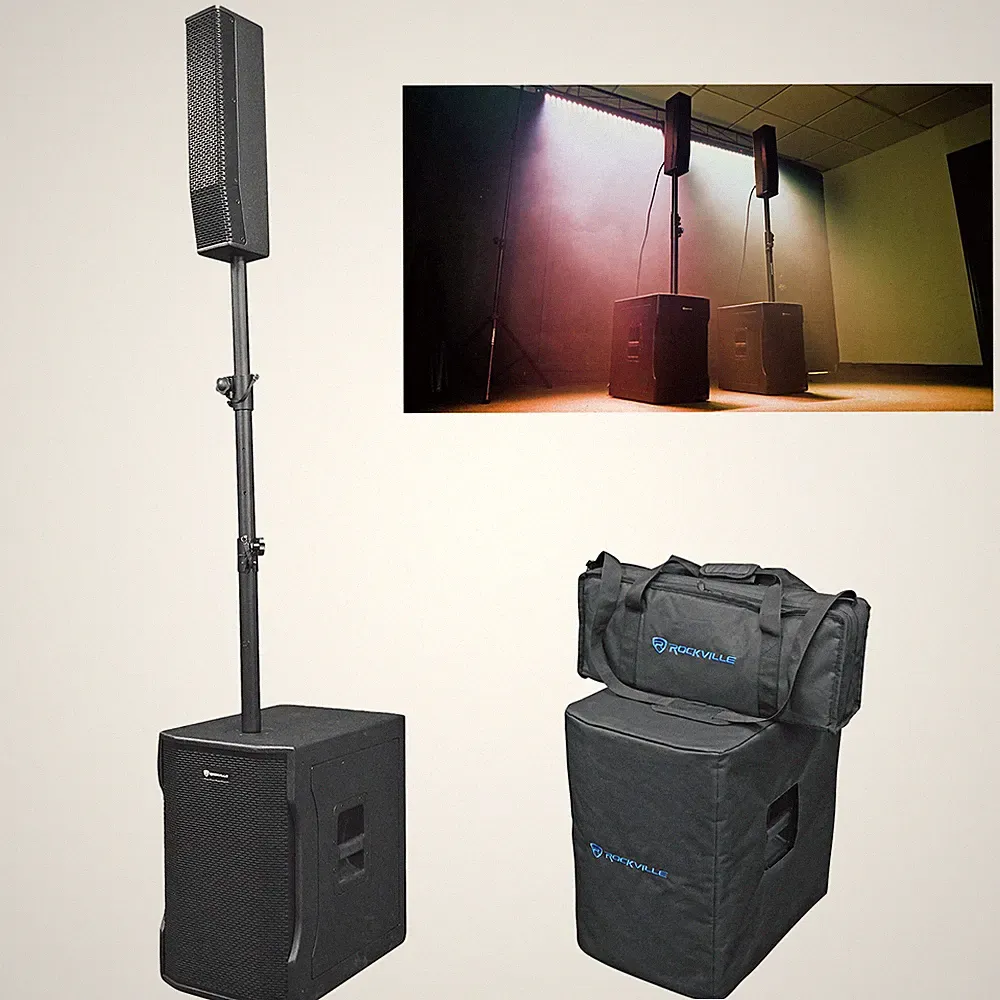 Rockville TITAN COLUMN 12 Pro/DJ Powered Array Speaker 12" Subwoofer System+Bag