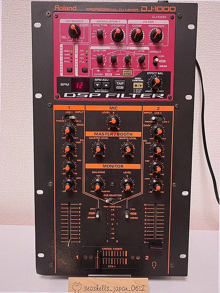 Roland DJ-1000 2Channel DJ Mixer 3-Band EQ DSP Effects MIDI MIJ Used From JAPAN
