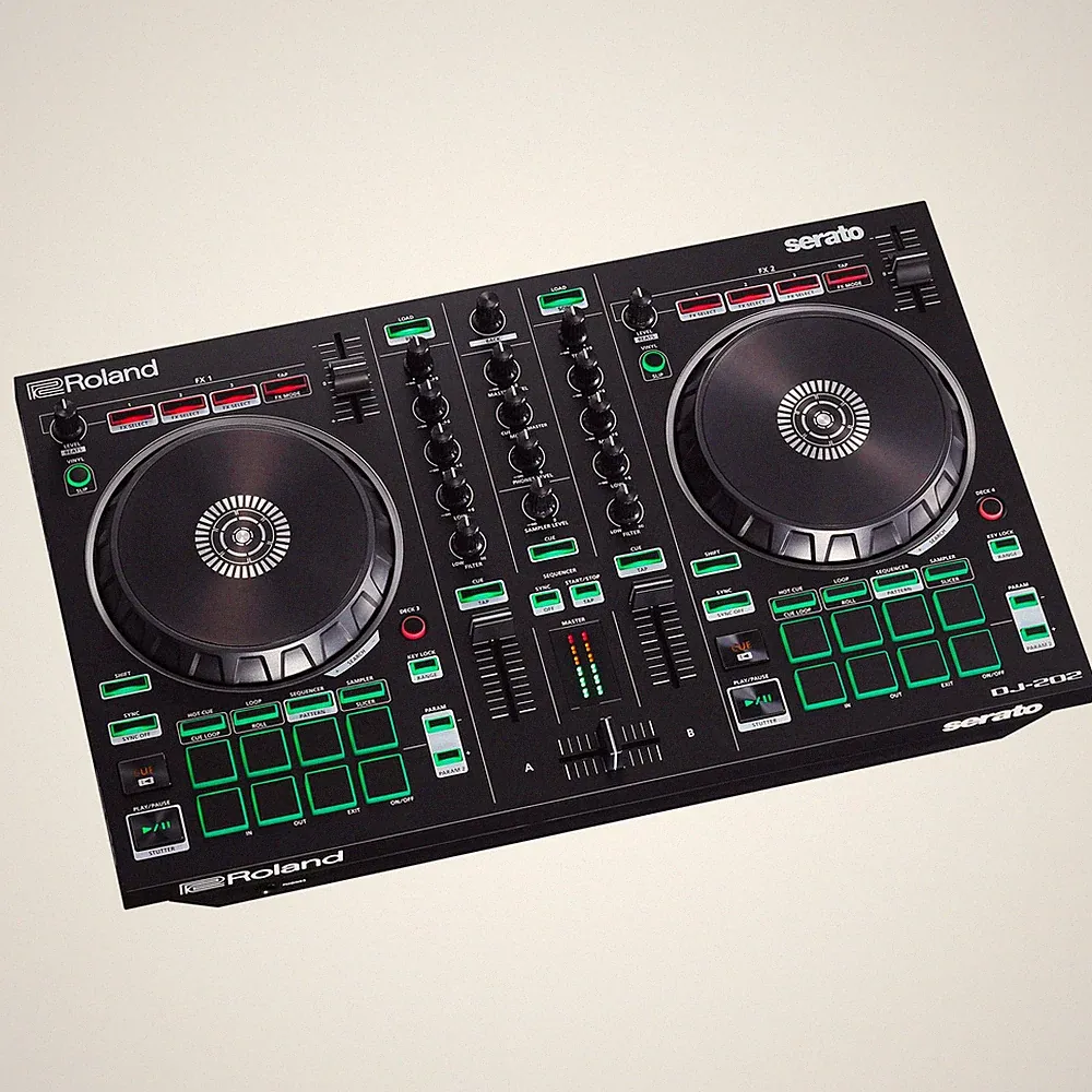 Roland DJ-202 2-Channel, 4-Deck DJ Controller & Full version of Serato DJ