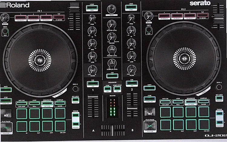 Roland DJ-202 4-deck Serato DJ Controller with Drum Machine