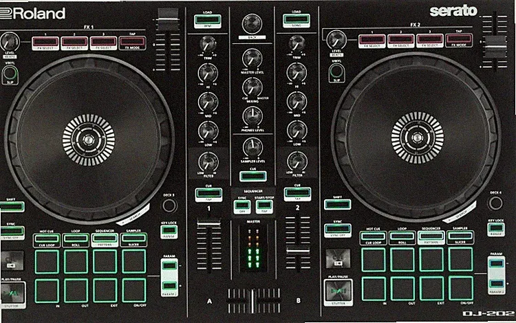Roland DJ-202 4-deck Serato DJ Controller with Drum Machine