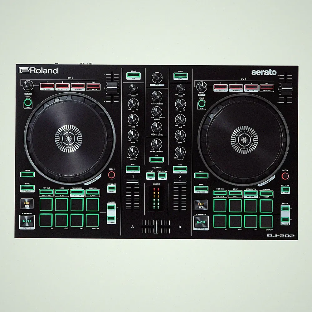 Roland DJ 202 Lightweight Two Channel Four Deck Serato DJ Controller PRO