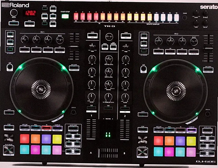Roland DJ-505 2-deck Serato DJ Controller with Drum Machine