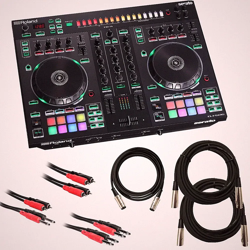 Roland DJ-505 DJ Controller with Serato DJ Pro CABLE KIT