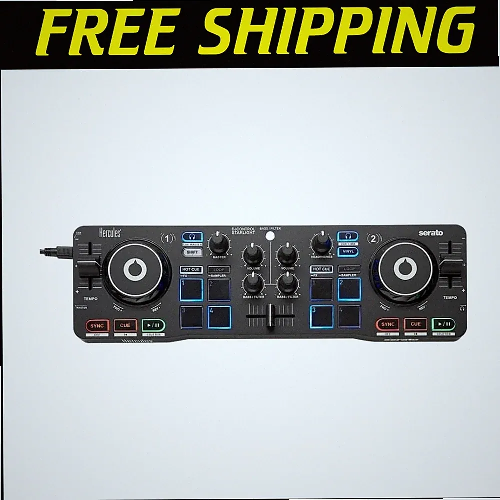 Serato DJ Lite Controller with Touch-Sensitive Jog Wheels