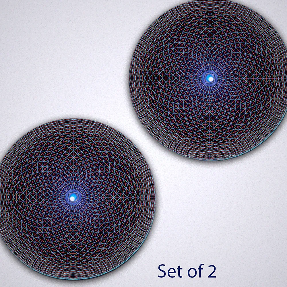 Set of 2 Sacred Geometry #1 Slipmat Turntable 12" Scratch Pad Slip Mat DJ x2