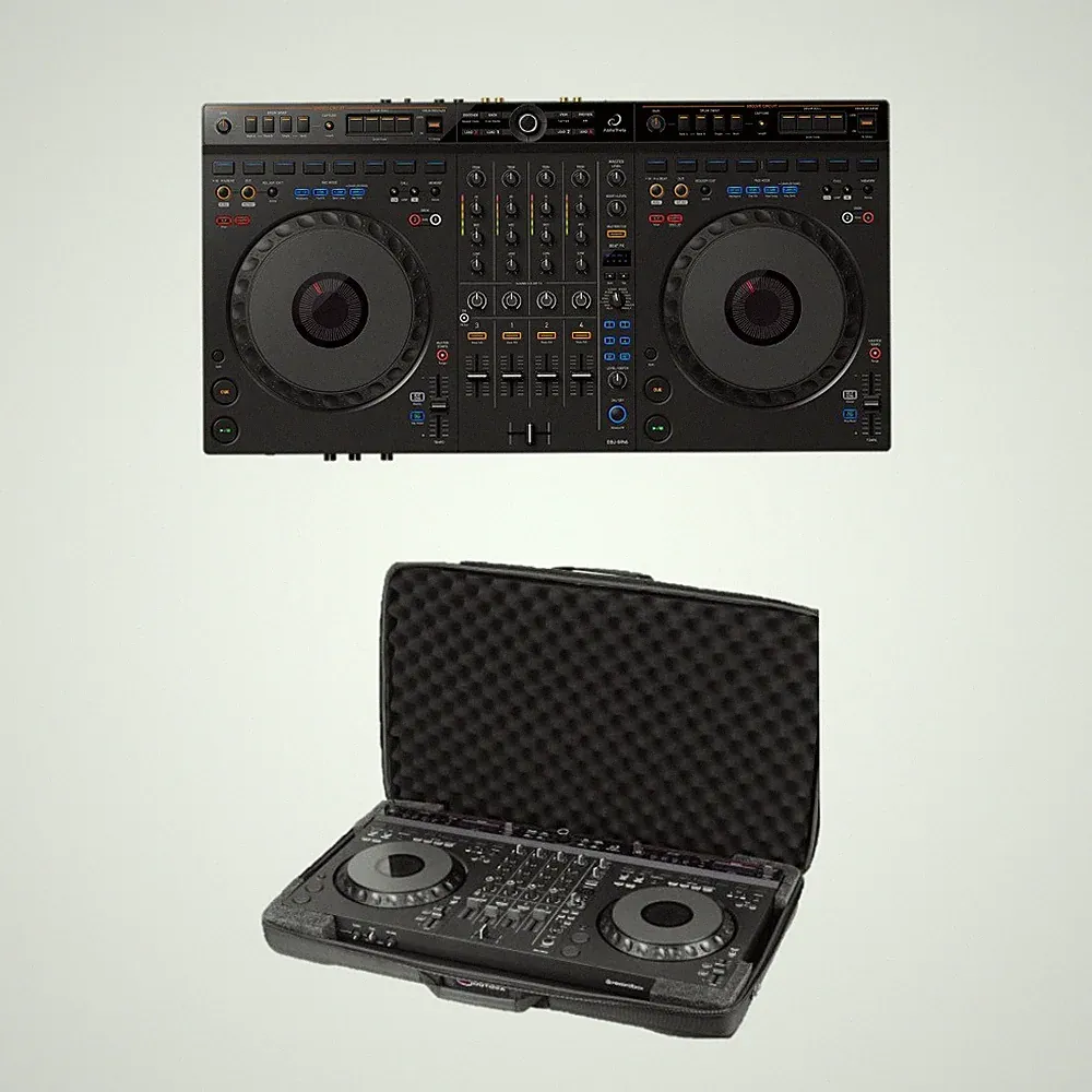 Set of AlphaTheta DDJ-GRV6 4-Channel DJ Controller + Case