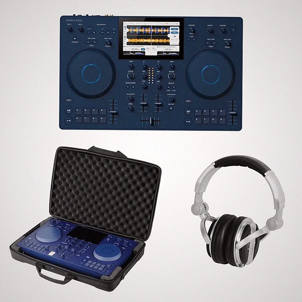 Set of AlphaTheta OMNIS-DUO DJ System w/ Soft Case & Headphones