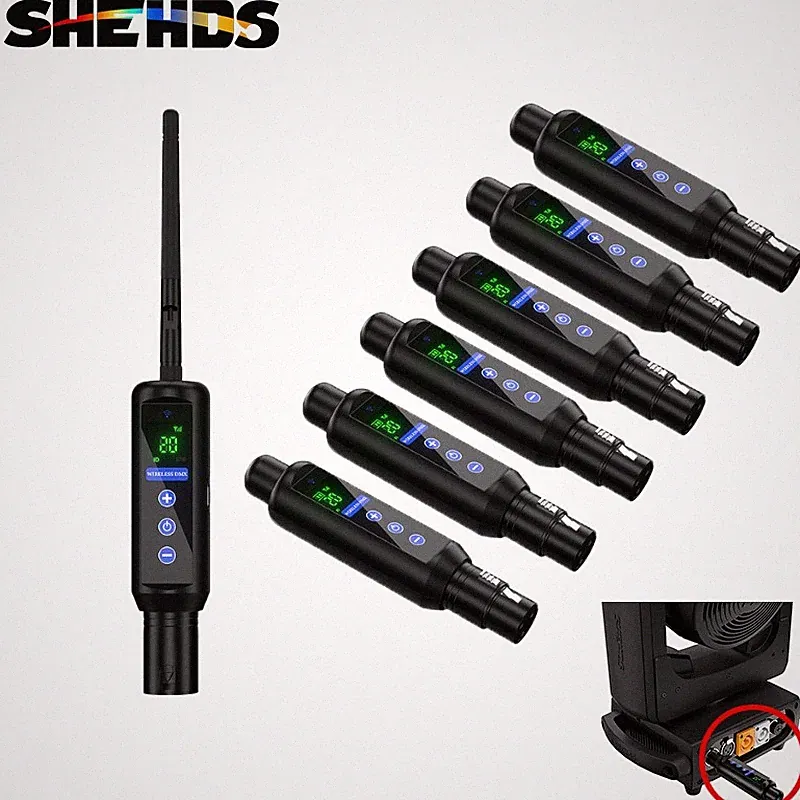 SHEHDS 2.4G DMX Transmitter Long-Range Receiver 126 Channel For DJ Bar Light