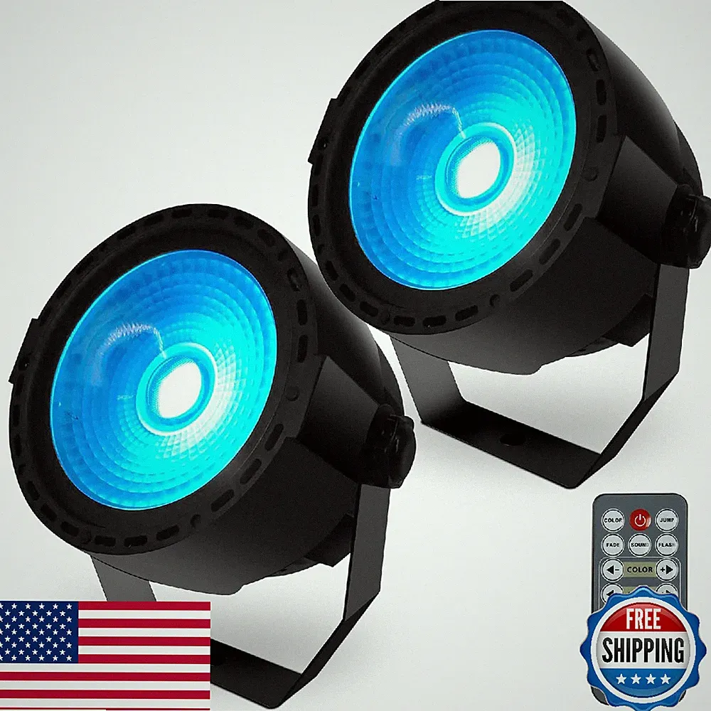 SHEHDS LED COB Par Stage Light RGB 3in1 Remote DMX DJ Uplight Wedding Party 2-Pa