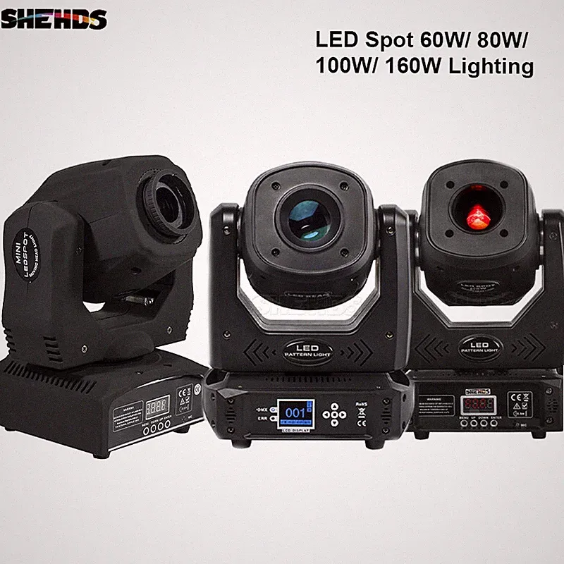 SHEHDS LED Spot 60W/ 80W/ 100W/ 160W Moving Head Lighting Stage Effect Party DJ