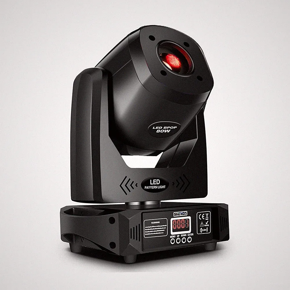 SHEHDS Moving Head Light LED 80W Spotlights with 8 Colors 8 Gobos DJ Lights 3...