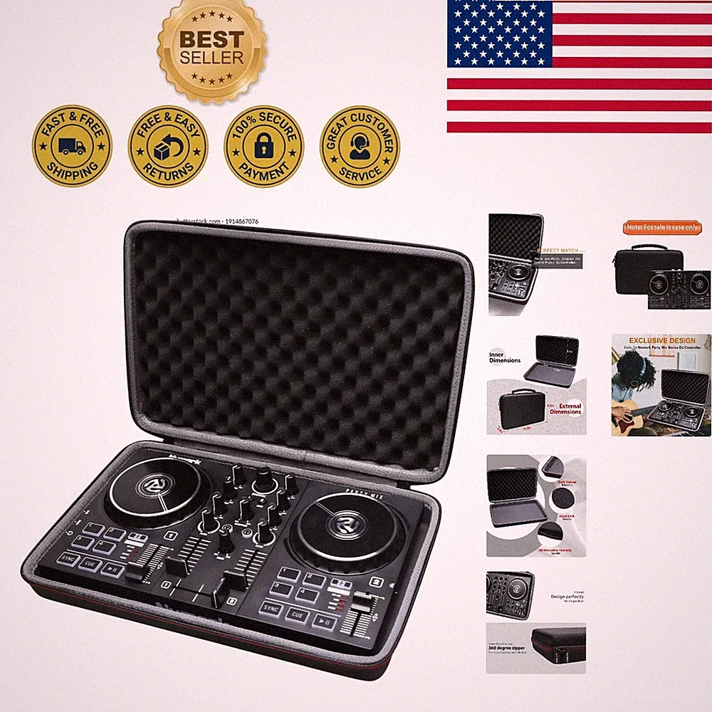 Shockproof Portable DJ Mixer Case for Numark Party Mix II & Hercules Controllers