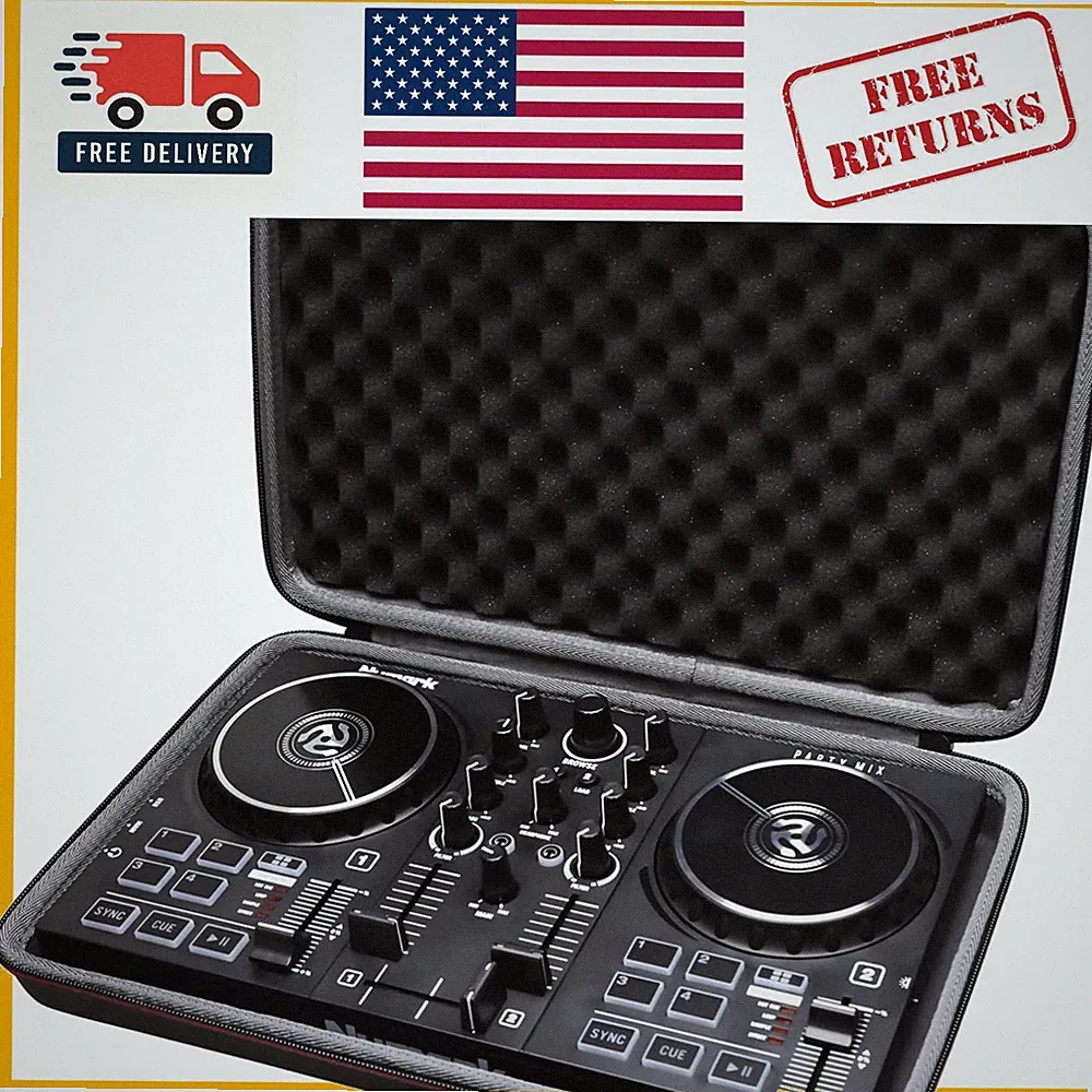 Sleek Black DJ Controller Case for Numark & Hercules - Travel-Ready Protection