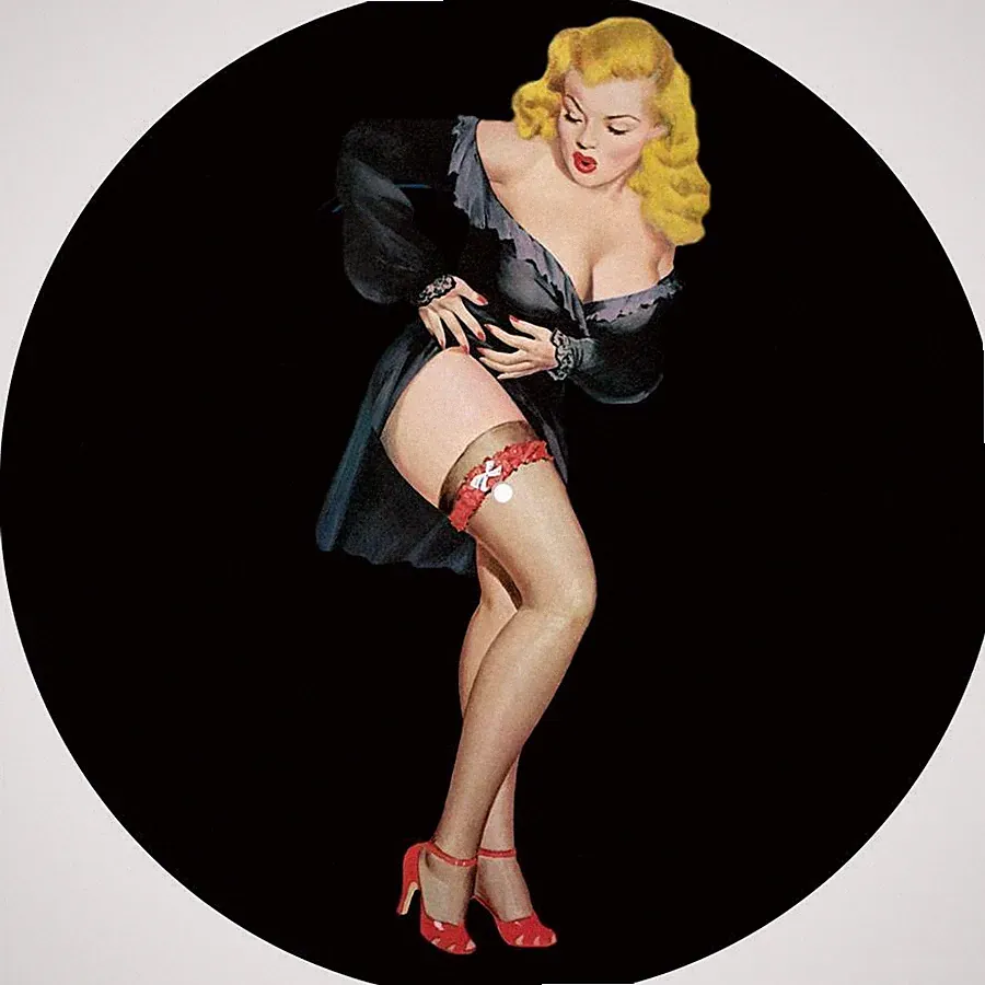 Slipmat Scratch Pad Felt 12" Turntable LP DJ Record Player PIN UP BLACK NEGLIGEE
