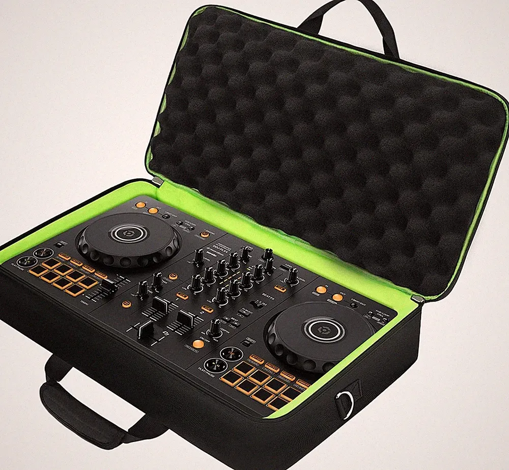 SNIGJAT DJ Controller Case for DDJ Medium, For FLX4/REV1/400, Green Trim