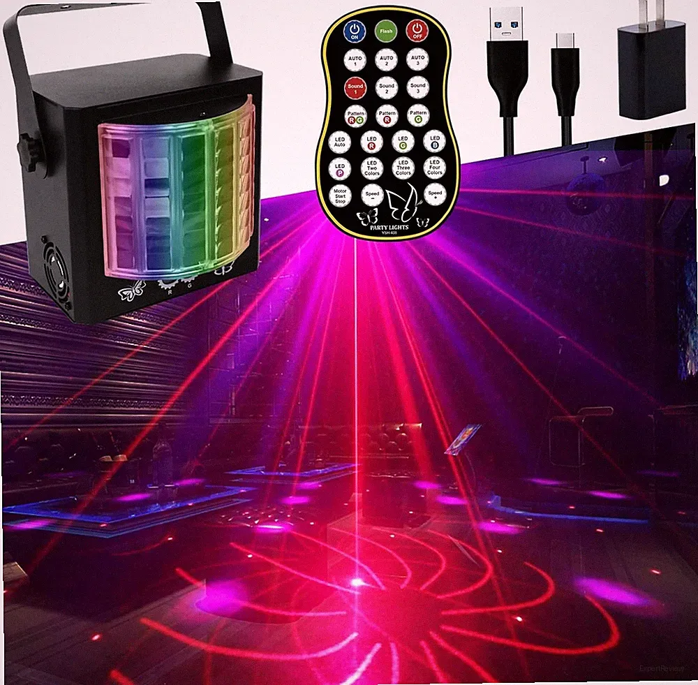 Sound Active Laser Light Pro DJ RGB Strobe w/ Remote for Party Club Wedding