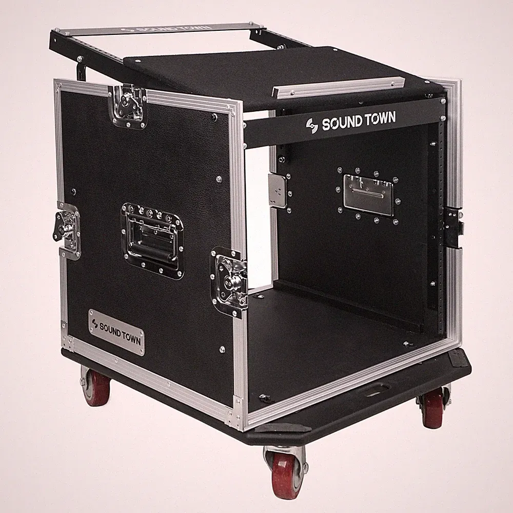Sound Town 10U DJ Rack Road Case 11U Mixer Slant 12mm Thick Plywood (STMR-10UW)