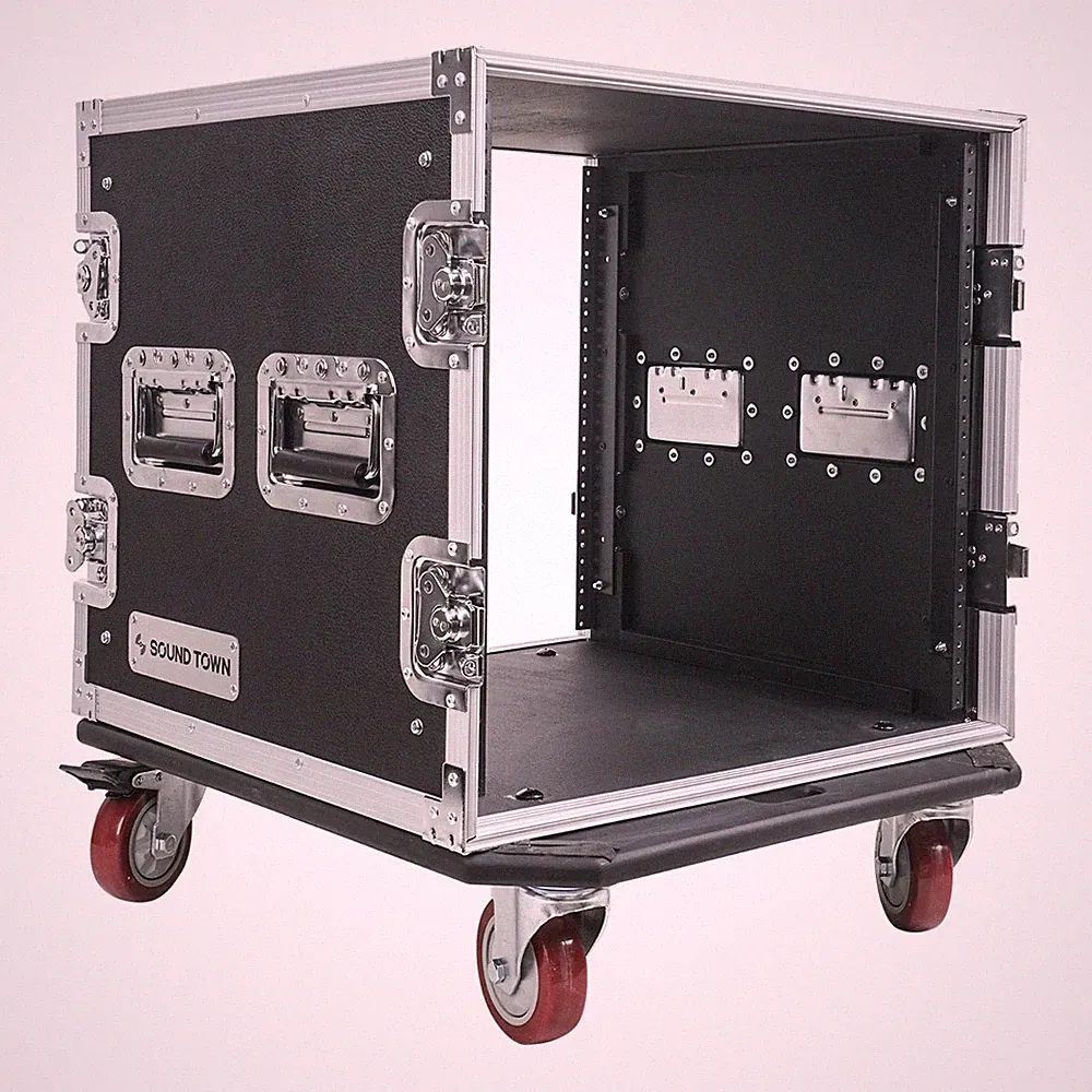 Sound Town 10U Rack/Road Case, with 21” Depth, Casters, Plywood (STRC-10UW)