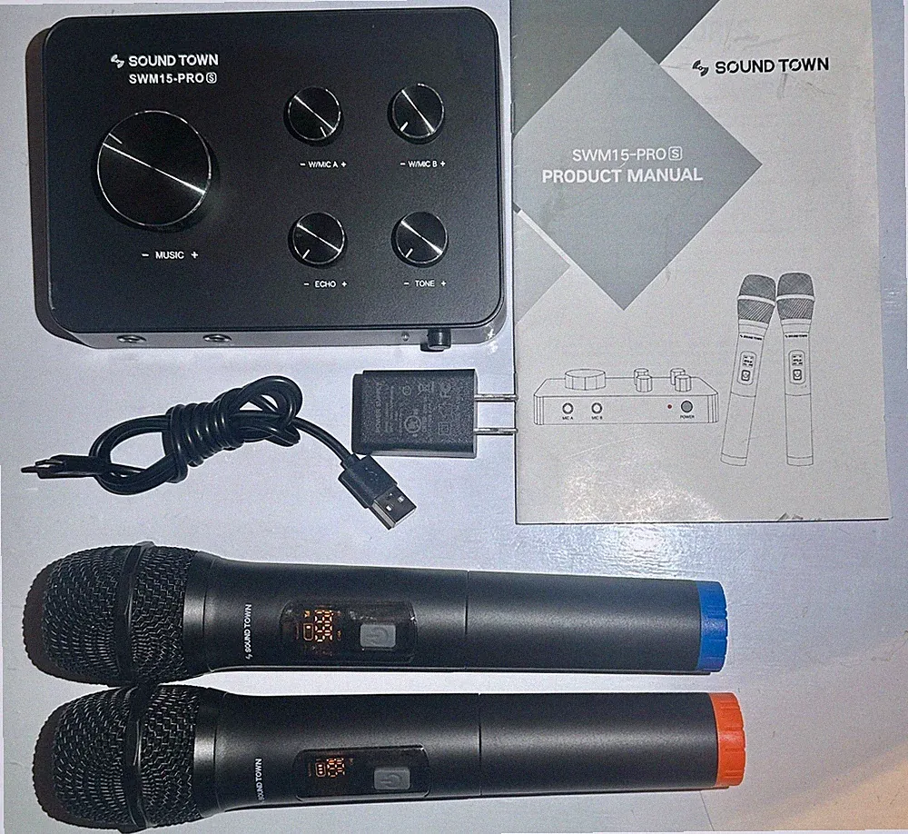 Sound Town SWM15-PRO S Karaoke Mixer + 2 Wireless Microphones HDMI ARC Tested
