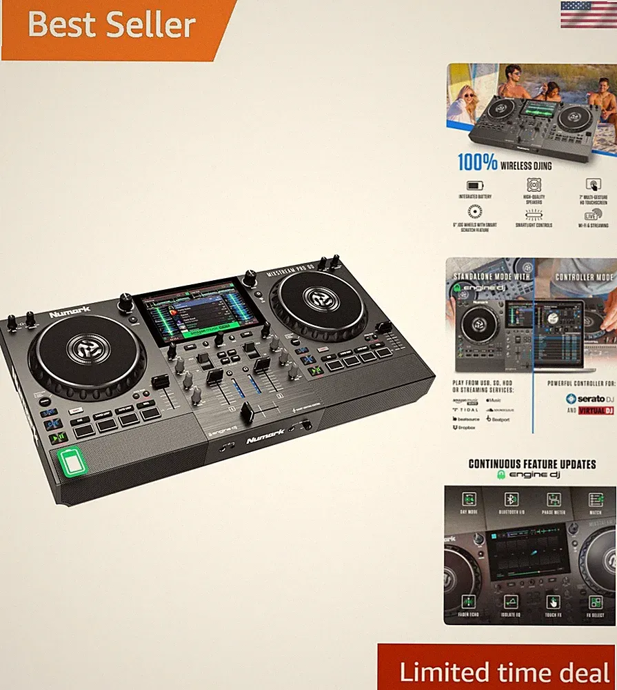 Standalone DJ Mixer with Wi-Fi Streaming, Stem Separation & Integrated Speakers