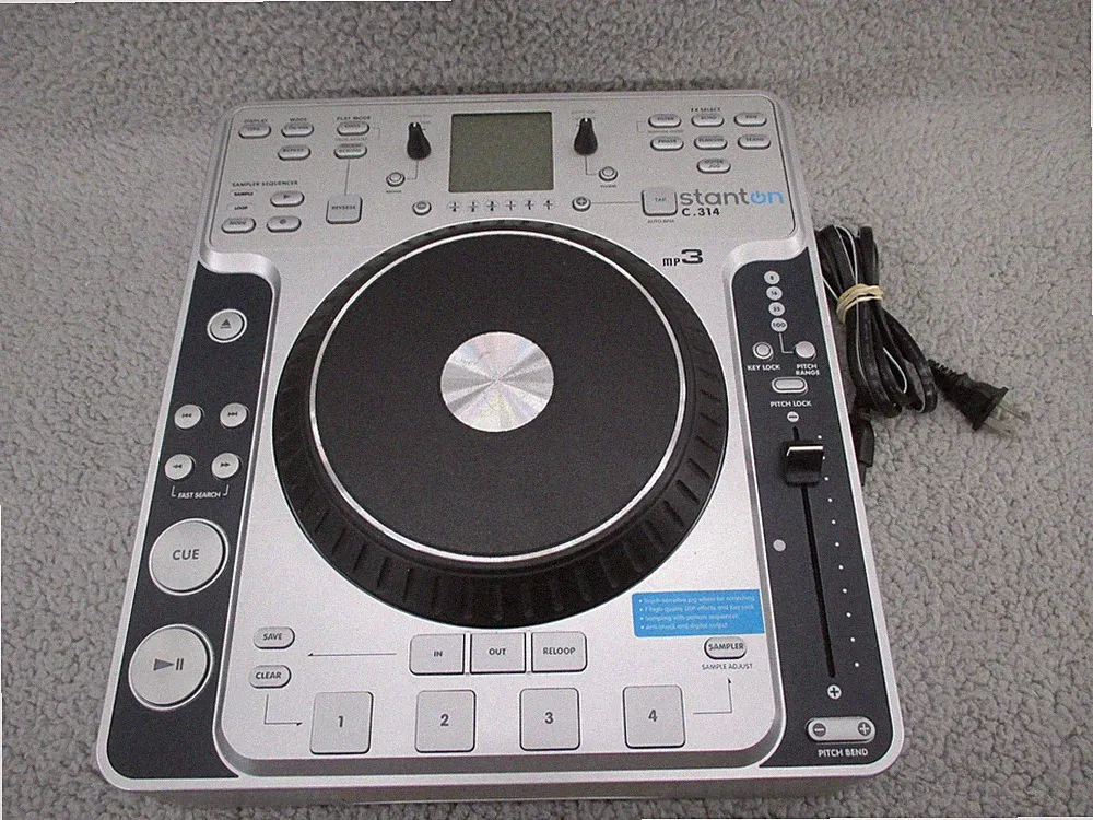 Stanton CD Player DJ Controller C314 Silver USB MIDI Table Mixer Tested Working