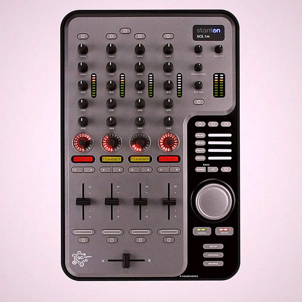 Stanton SCS.1m Digital DJ Mixer Controller w/ FireWire Audio, LCD, MIDI, USB