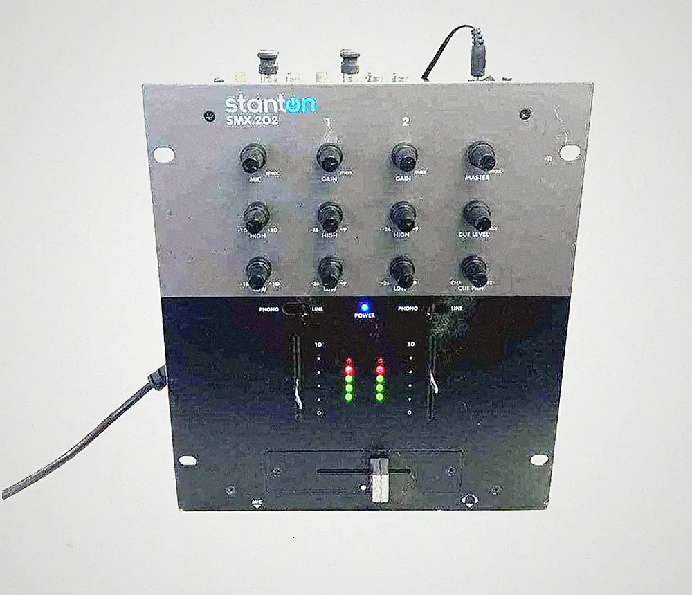 Stanton SMX202 2 Channel DJ Mixer With 2 Band EQ And Gain Control Per Channel US