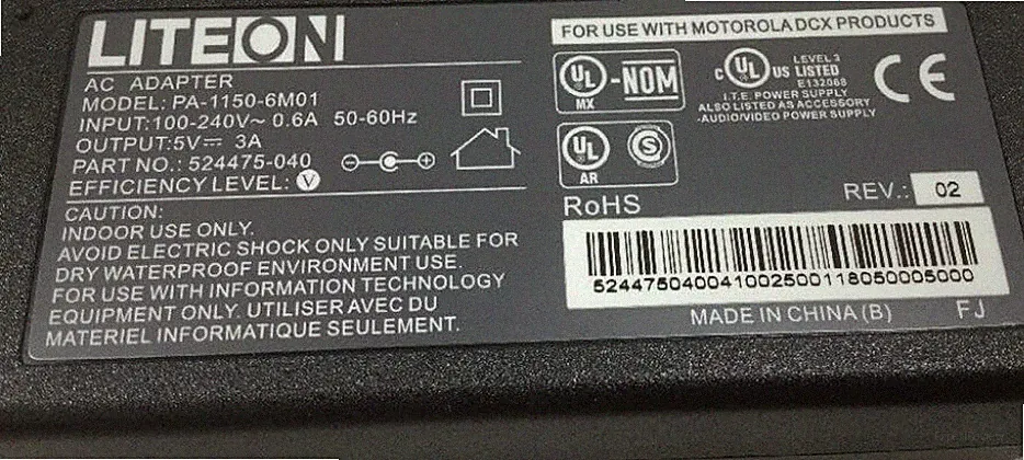 UL Liteon 5V USB-C AC Adapter For Pioneer DDJ-REV5 DDJREV5 Scratch Style Charger