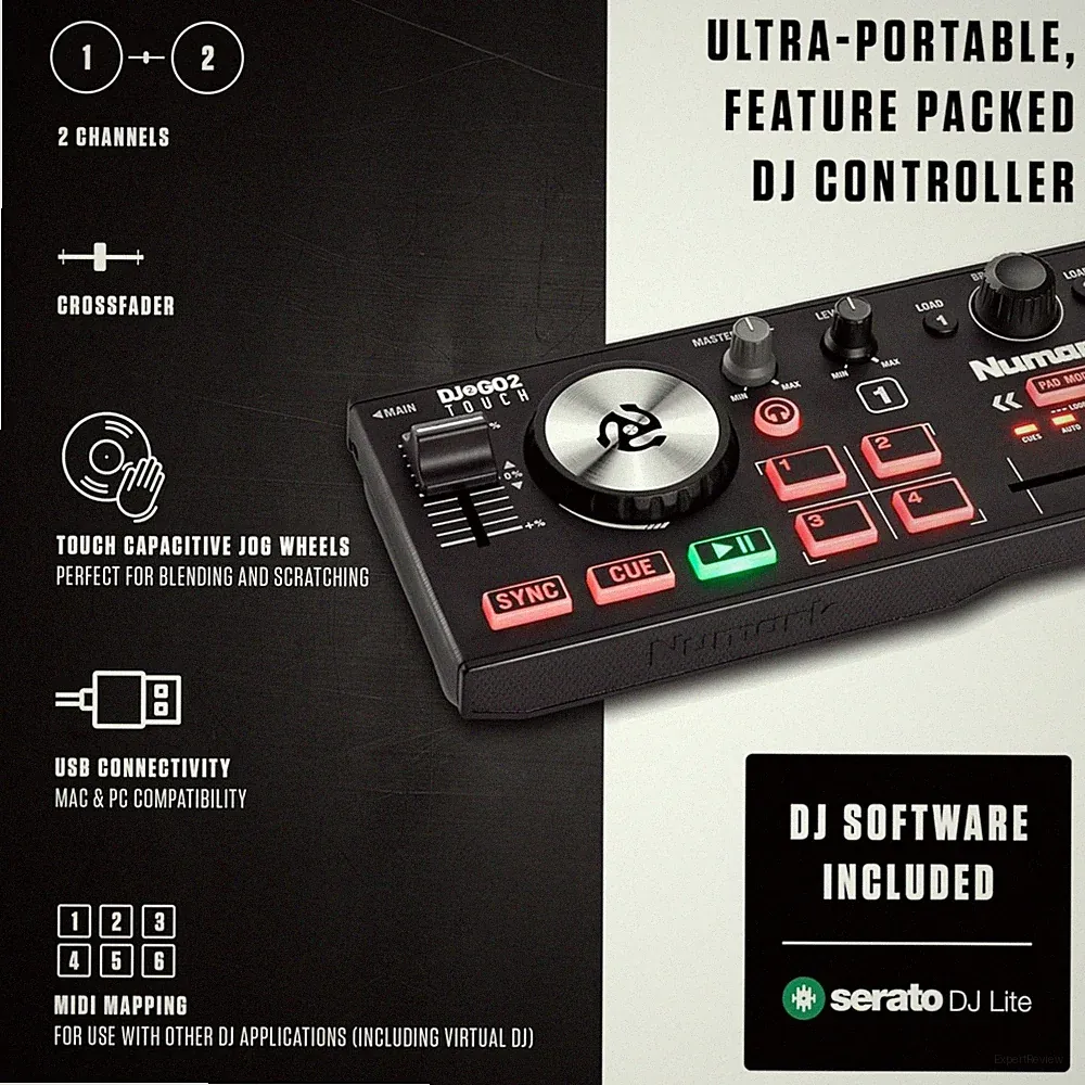 Ultra-Portable 2-Deck DJ Controller for Mac & Windows
