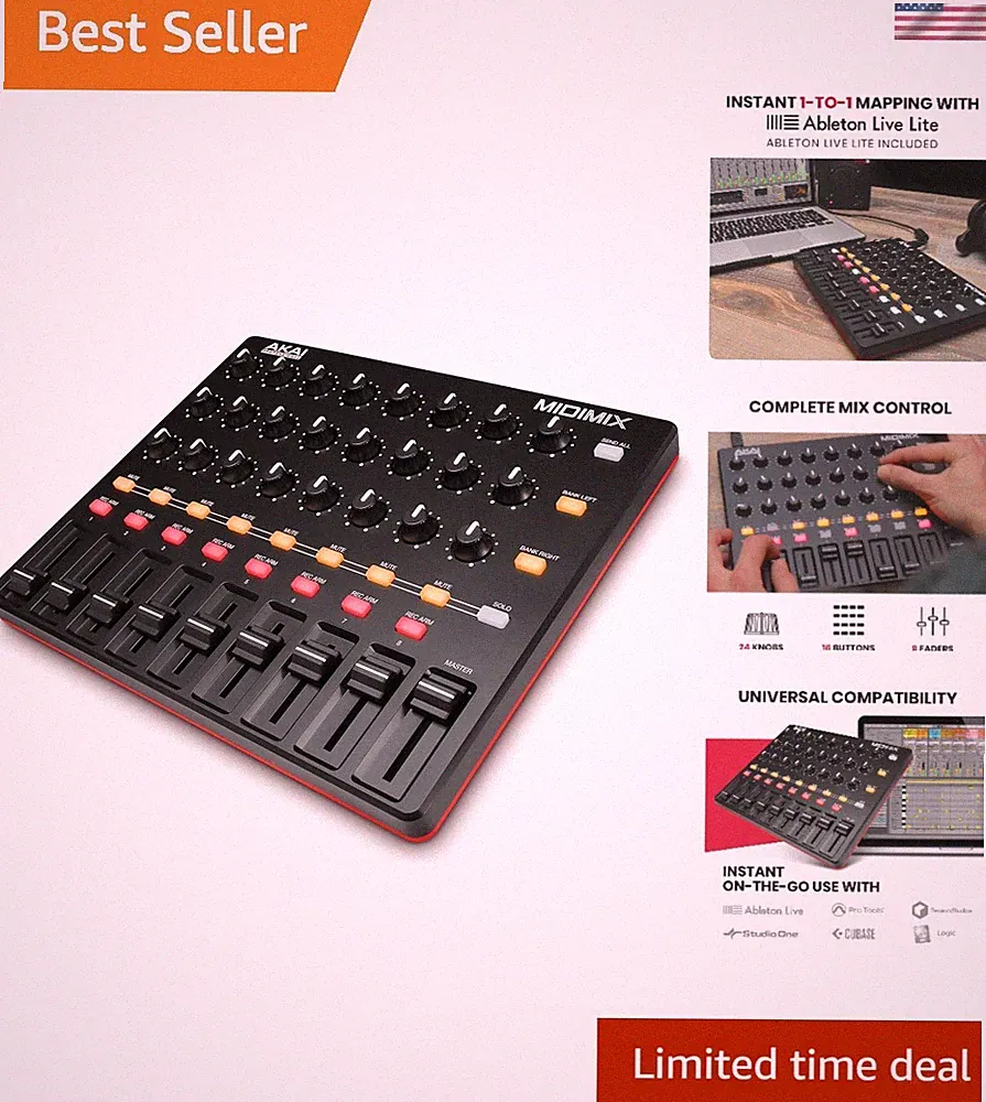 Ultra-Portable MIDI Mixer with 1 to 1 Mapping for Effortless Ableton Live Use