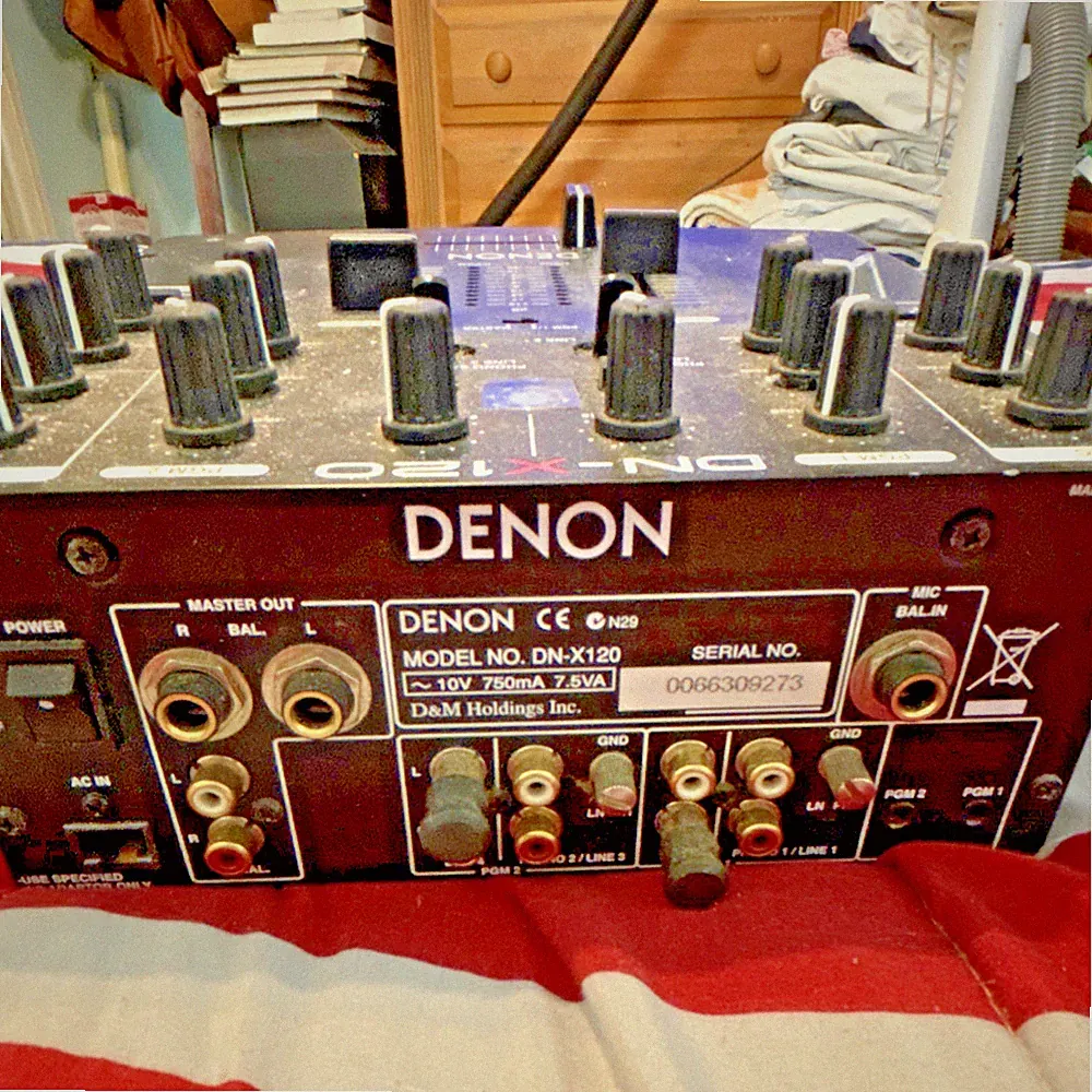 Untested Denon DN-X120 DJ Mixer 2-Channel 2-Bus Digital 3-Band EQ Crossfader