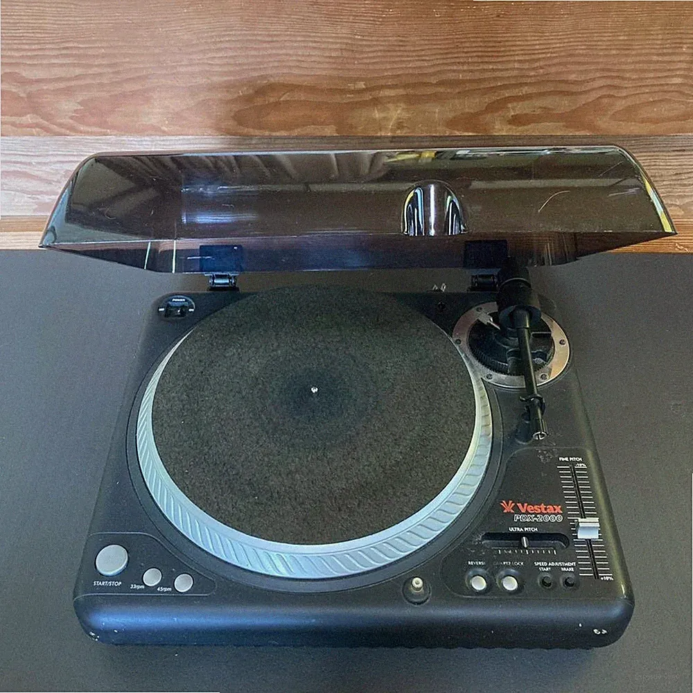 Vestax PDX-2000 Black Dust Cover and Audio Cable & Ground Wire Tested Working