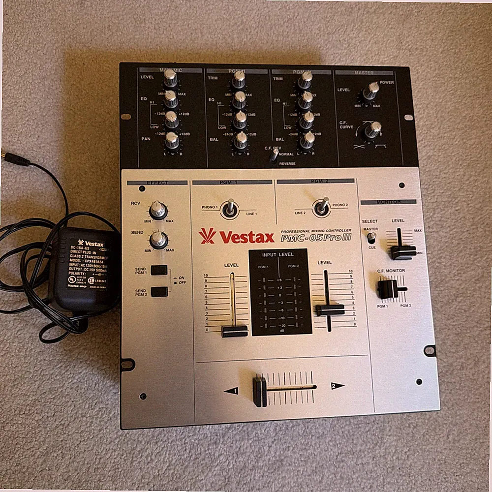 Vestax PMC-05 Pro III DJ Mixer with Original Power Supply