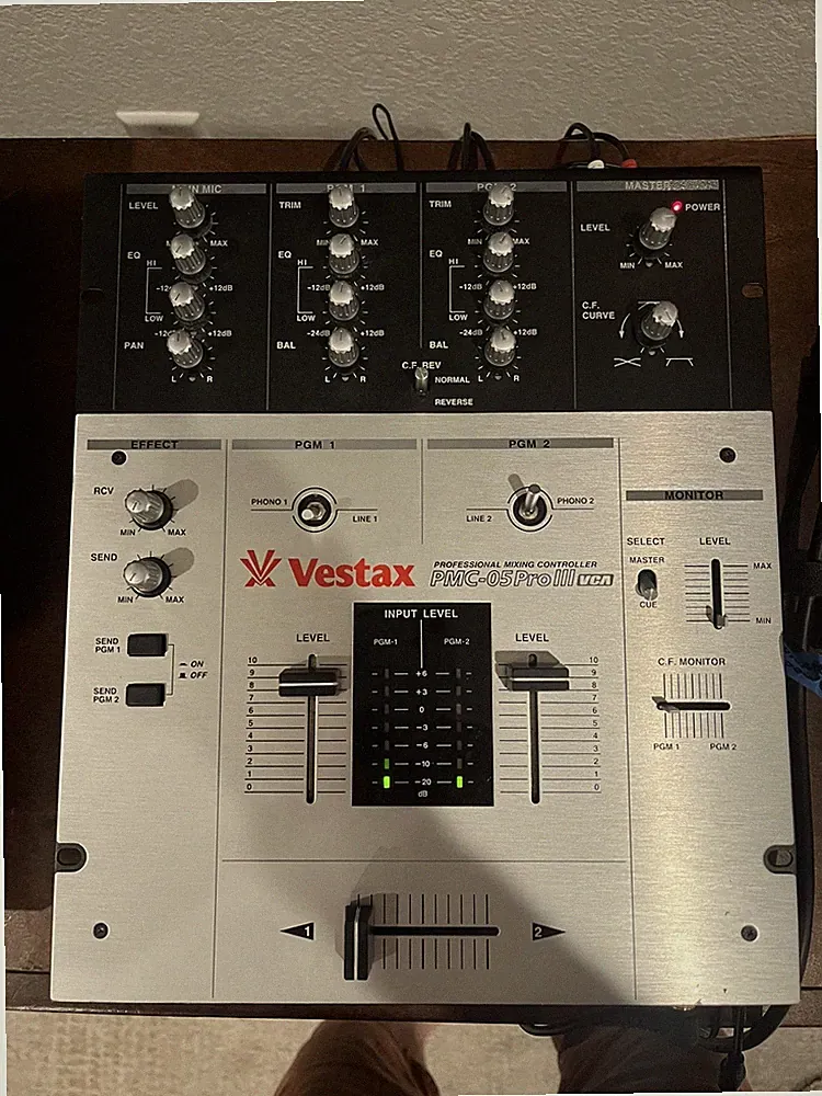 Vestax PMC-05 Pro III VCA Silver 2-Channel DJ Mixer with AC US seller