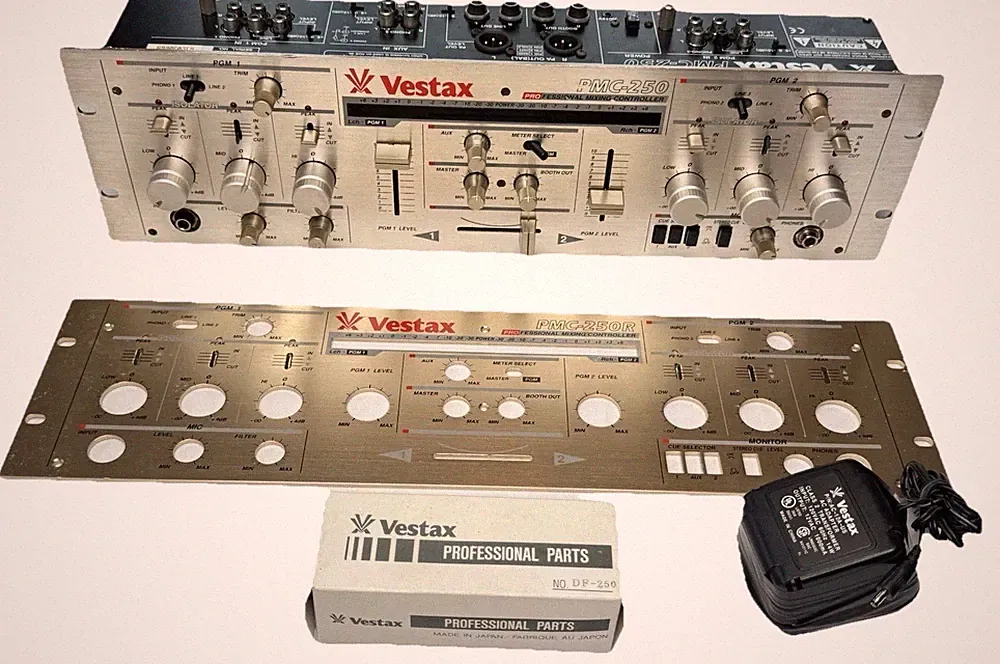 Vestax PMC-250 DJ Mixer Linear Faders Configuration + OEM DF-250 Rotary Kit