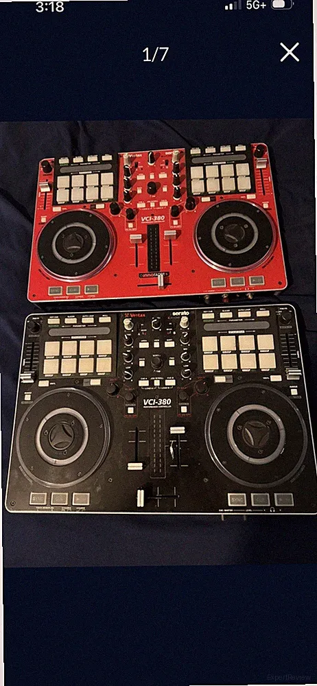 Vestax VCI-380 Double Deck DJ Controller Red Black USB Built-in Mixer PC/Mac