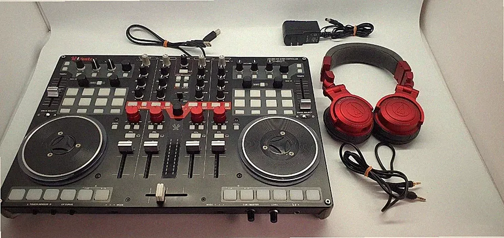 Vestax VCI-400 4-channel DJ Controller USB MIDI PCDJ w/headphones Working F/S