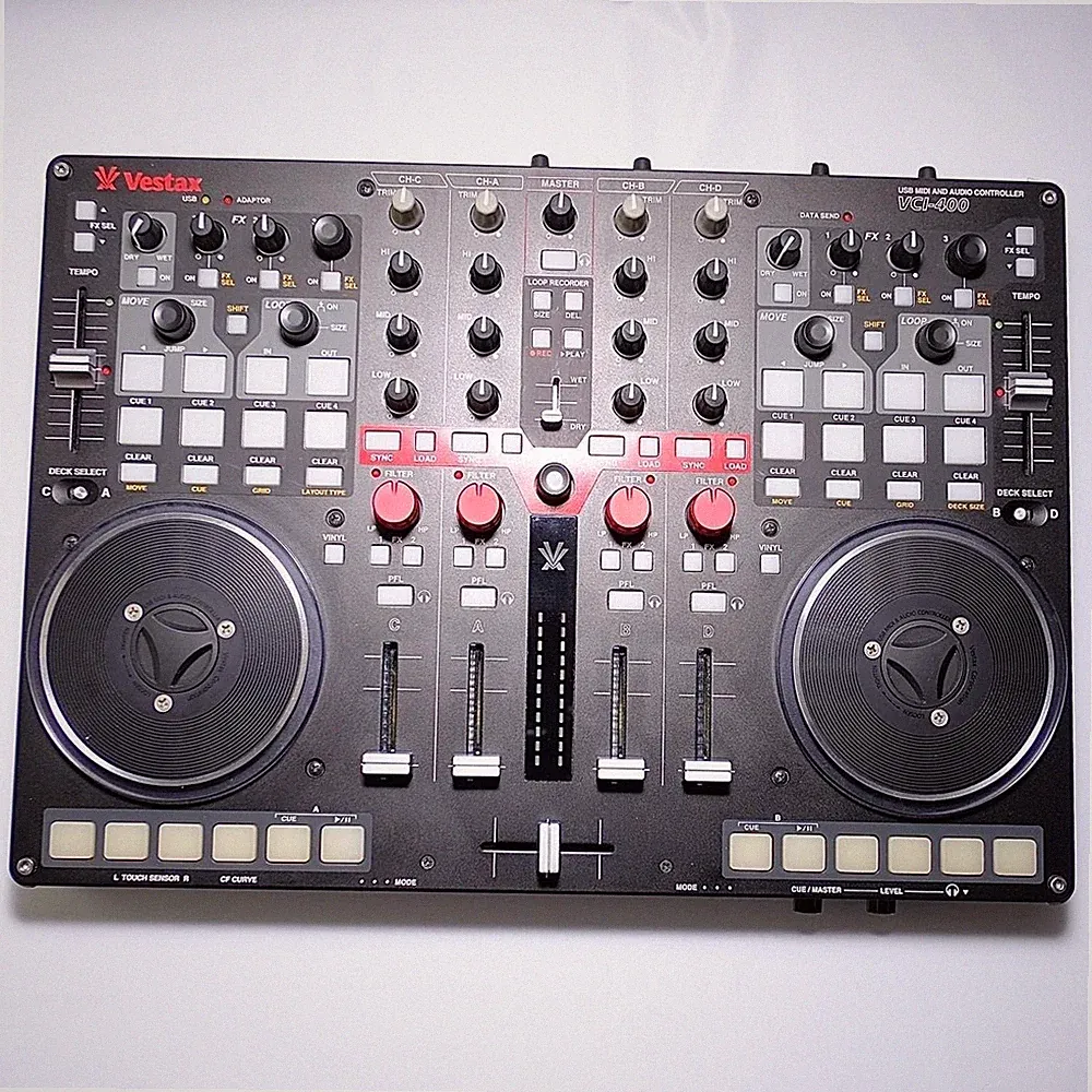Vestax VCI-400 USB MIDI DJ Controller 4-Channel Audio Interface Tested Working