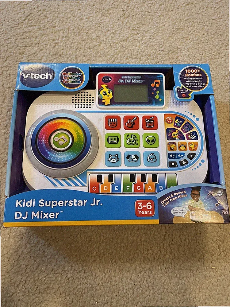 VTech Kidi Superstar Jr. DJ Mixer Musical Toy for Kids Ages 3–6 | Lights, Sounds