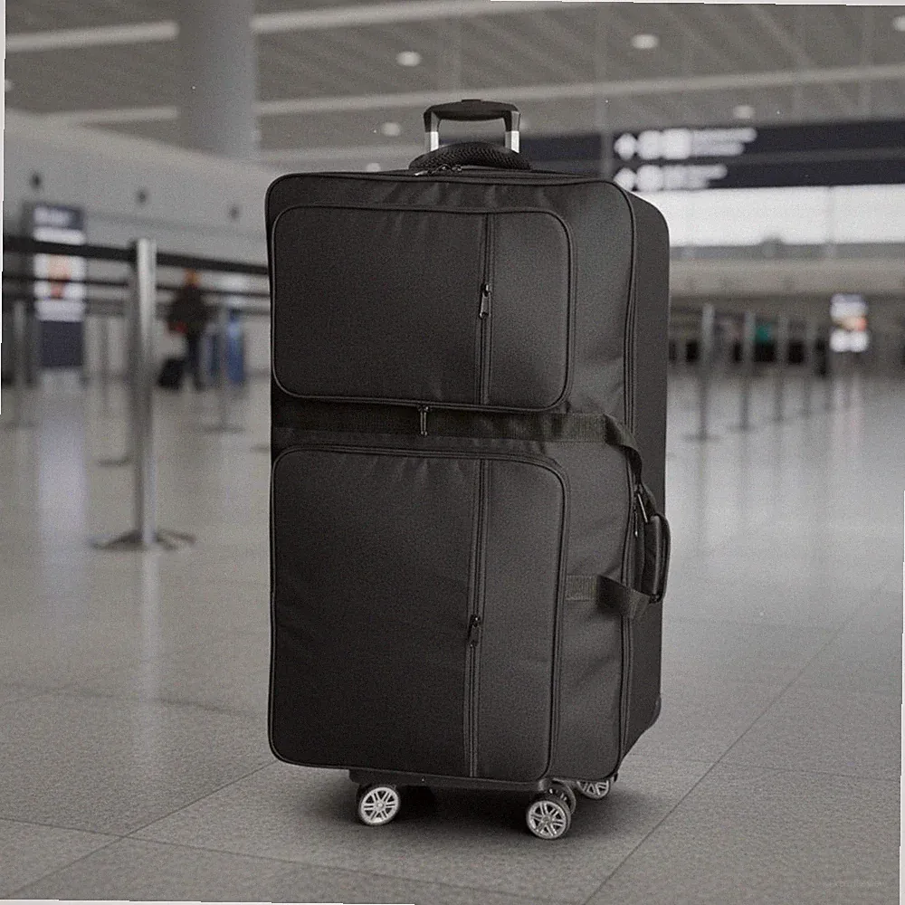 Wheeled DJ Controller Bag Adjustable Interior Straps for Touring, DJs